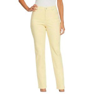 GLORIA VANDERBILT AMANDA CUT "SOFT YELLOW" STRAIGHT LEG JEANS (8P)